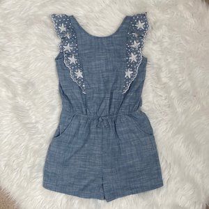 Cat & Jack Kids Girls Chambray Romper, Size 14/16
